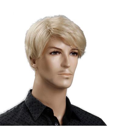 HAIRSW 6inch Short Blonde Wig for Men | Natural Straight HairStyle | Heat Resistant Fiber - Buy Online on GoSupps.com