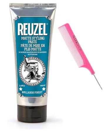 yper Comb + R z MATTE STYLING PASTE (3.38 oz / 100 mL) Matt Cream Men Hair Styling Product for Man (w/SIeekshop Pink Comb) (Matte Styling Paste (3.38 oz))