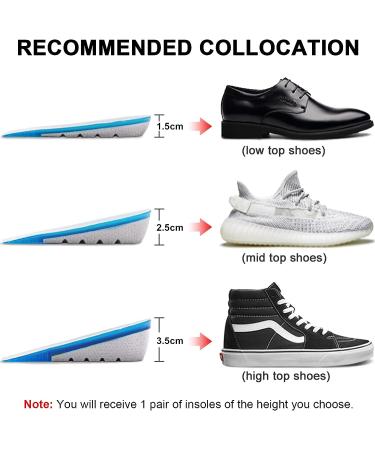 Ailaka Gel Height Increase Insoles - 1 Pair | Shock Absorption Heel Cushion Pads | 2.5cm Height Lift Inserts for Men & Women - Buy Online on GoSupps.com