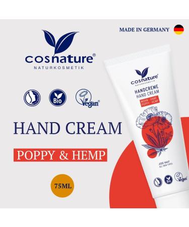 Cosnature Hand Cream Poppy & Hemp The Moisturising Hand Cream from Cosnature with Poppy Seeds and Hemp is an oasis of care for your hands - Buy Online on GoSupps.com