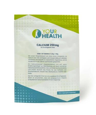 uHealth CALCIUM 250 mg 120 tablets as bioavailable citrate vegan and free from any colorings or preservatives - Buy Online on GoSupps.com