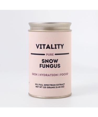 Vitality - Pure Organic Snow Fungus 10:1 Dual Extract - 100% Fruiting Bodies - Hemp Bag Included - Add to Water/Tea/Coffee/Smoothies - 125 Grams 4.4 Ounce
