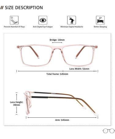 Gaoye Blue Light Blocking Glasses  Square Computer Gaming Eye-glasses Anti UV Lens Fashion Fake Frames Men Women Clear Brown Frame - Buy Online on GoSupps.com