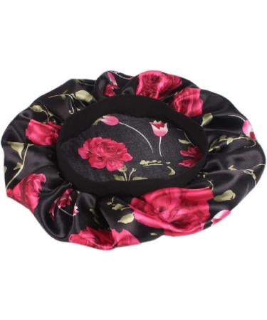 Simoda Satin Floral Night Cap for Curly Hair - Elastic Band Sleeping Cap | Premium Hair Care Satin Bonnet #1 - Buy Online on GoSupps.com