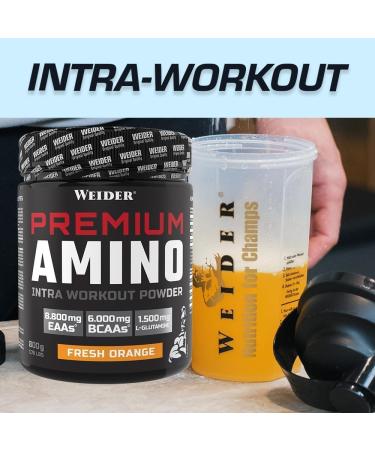 Weider Premium Amino Intra Workout Drink - EAA/BCAA with L-Glutamine & Electrolytes Tropical Punch 800g - Boost Energy & Performance - Buy Online on GoSupps.com