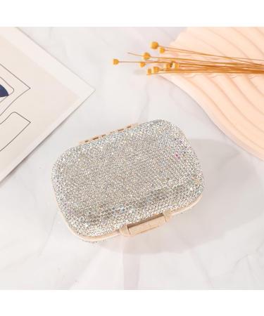 Buy Bling Diamond Pill Organizer - 8 Compartment Portable Rhinestone Vitamin Box (Silver) | Travel-Friendly Medicine Case - Buy Online on GoSupps.com