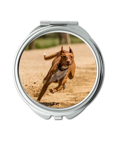 YENDOSTEEN Mirror makeup mirror Dog Runs Dog Racing Dog Runs Action pocket mirror portable mirror