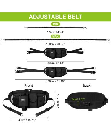 ETACCU Hands Free Dual Dog Lead for Running, Walking & Jogging - Adjustable Waist Belt with Traffic Handle - Reflective Stitching - Ideal for 2 Dogs - Buy Online on GoSupps.com