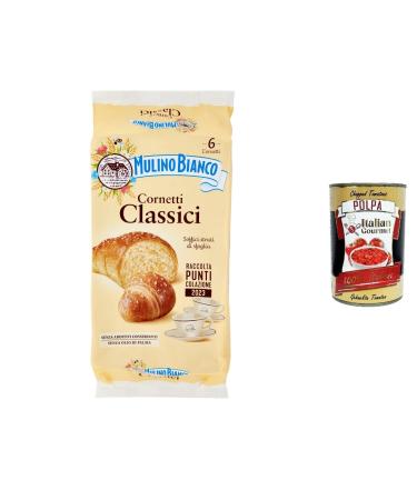 Italian Gourmet E.R. Mulino Bianco Cornetti Classici Croissant Snack without Preservative Briosche 240g Cookies + Pulp Italian Gourmet Pulp 400g