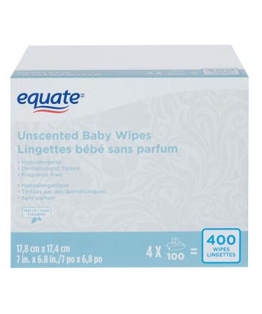 Equate Unscented Baby Wipes Hypoallergenic 400 Wipes