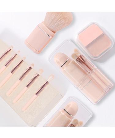 Buy Soft Retractable Makeup Brush Set - Portable Mini Brushes for Travel (Light Beige) | Best Quality eCommerce Shipping Worldwide - Buy Online on GoSupps.com