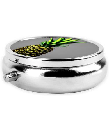 Cartoon Pineapple Round Pill Box Organizer - 3 Compartments for Purse & Pocket | Portable Travel Pill Box - Buy Online on GoSupps.com