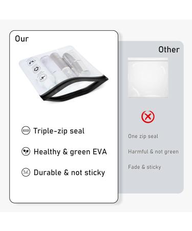 ECOHUB TSA Approved Clear Airport Liquid Bags - 2pcs Grey&Black | Travel Toiletry Bag for Men & Women | Airline Approved Plastic Ziplock Bags 20x20cm - Buy Online on GoSupps.com