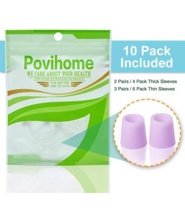 Povihome Toe Protectors - Silicone Gel Corn Sleeves for Runners - Purple Pinky Toe Pain Relief - 5 Pairs (2 Thick + 3 Thin) - Buy Online on GoSupps.com