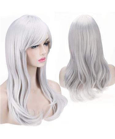 20 Grey/Silver Long Wavy Wig for Costume Party & Cosplay - TRIXES - Buy Online on GoSupps.com