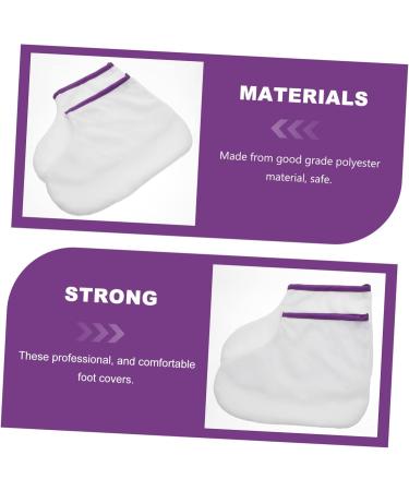 FRCOLOR 1pair Waxed Feet Paraffin Wax Feet Booties Spa Booties Holsters Paraffin Wax Feet Cover Bag Spa Feet Cover Paraffin Booties Foot Spa Liners Sock Fluff Dedicated White - Buy Online on GoSupps.com