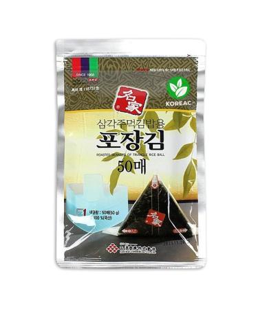 KOREAC_ Myungga 50 Sheets Seaweed Wrappers for Triangular Onigiri Rice Ball (50sheets)
