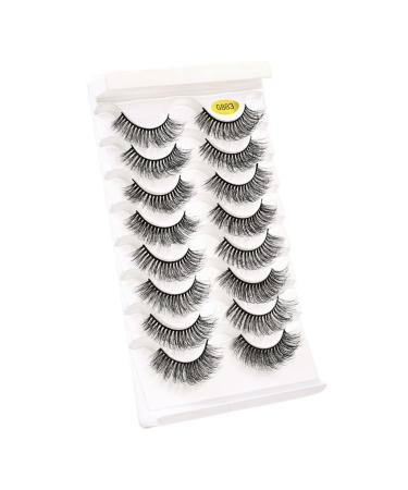 UAMOU 5/50 Boxes Russian Strip Lashes DD Curl Lashes 8 pairs 3D Mink Eyelashes Natural Fluffy False Eyelashes Extension Cheerfully (Color : 8Pairs G883 Size : 40 Boxes)