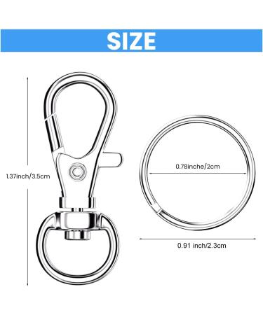 20pcs Swivel Snap Hooks with Key Rings for DIY Crafts & Jewelry Making - Lobster Claw Clasp Keychain Clips for Lanyards & Christmas Decor - Buy Online on GoSupps.com