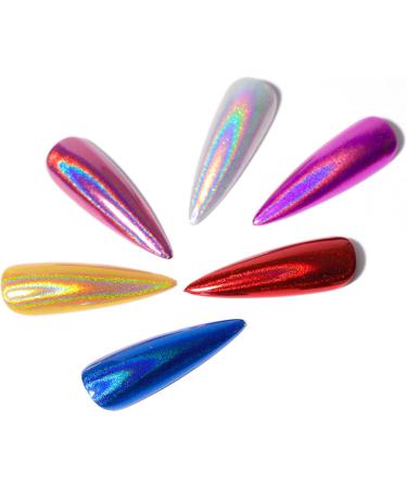 Roseflower 6 Sticks Air Cushion Chrome Powder Pencil - Holographic Nail Decoration | Shiny Metallic Effect for DIY Manicure | Durable Nail Art Tool - Buy Online on GoSupps.com