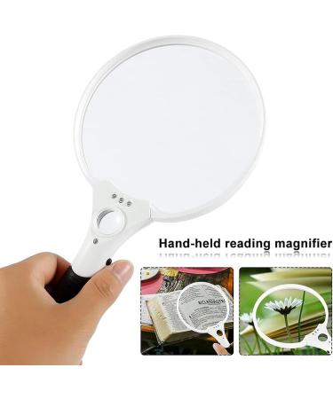 Portable with Light Large LED Illuminated Magnifier Lightweight Handheld with 3 LED Lights for Reading Inspection Exploring Seniors Full of Stars - Buy Online on GoSupps.com