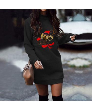 Shop Hanxiulin Women's Christmas Dress - Sexy Hooded Sweater Dress & Oversized Long Sleeve Party Clothes - Buy Online on GoSupps.com