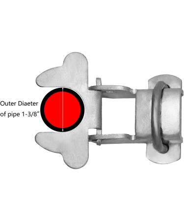 1-3/8 x 1-3/8 Galvanized Steel Kennel Gate Latch for Chain Link Fence - Dog Kennel Hardware - Buy Online on GoSupps.com