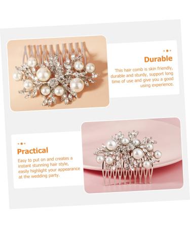 TOVINANNA Bridal Comb Bride Pearls Hair Comb Bridal Hair Comb Bridesmaid Hair Comb Bride Hair Comb Wedding Hair Accessory Rhinestone Hair Comb Wedding Hair Comb - Buy Online on GoSupps.com