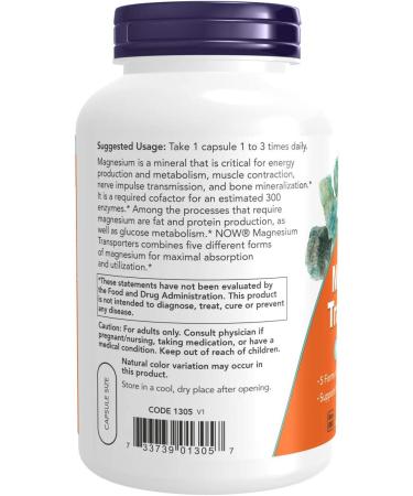 Now Foods Magnesium Transporters - 180 Veg Capsules for Optimal Absorption - Buy Online on GoSupps.com