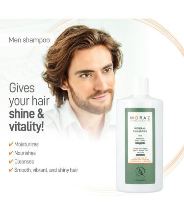 Moraz Men's Herbal Shampoo - Clarifying & Moisturizing Formula for Normal Hair - Strengthen Hair Roots - 17 oz - Buy Online on GoSupps.com