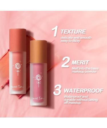 Anglicolor Blush Matte Liquid Blush High Pigment Blush makeup Cream Blush Liquid Easy to Blend Velvet Blush Natural and Long-lasting Milk Blush for Cheeks(2pc # 02) - Buy Online on GoSupps.com