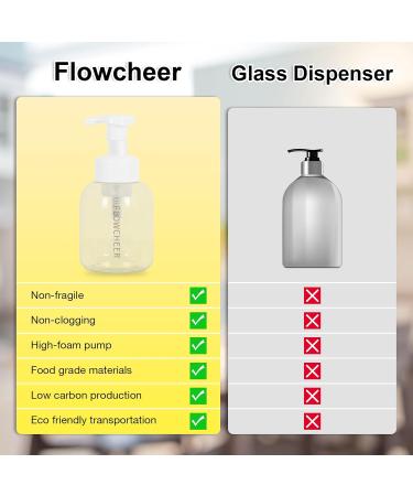 flowcheer Foaming Soap Dispenser Plastic Jar 12 OZ/350 ML Refillable Foam Hand Soap Dispenser Pump Bottle for Kitchen Sink Bathroom 2 Pcs Clear - Buy Online on GoSupps.com