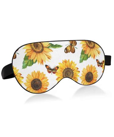 xigua Sunflower Butterfly Breathable Sleeping Eyes Mask Cool Feeling Eye Sleep Cover for Summer Rest Elastic Contoured Blindfold for Women & Men Travel