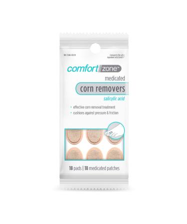 Comfort Zone Corn Removers Medicated Patches  Effective Corn Removal Pads with Salicylic Acid  18 Medicated Patches and 18 Protective Pads