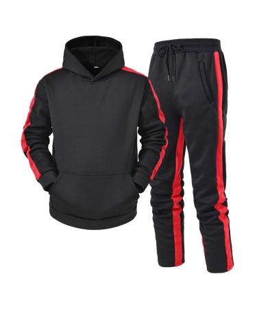 Hanxiulin jogging suit men's training suit leisure access casual zipper training suit jogging pants with hood jogger leisure suit training suit house suit sweat jacket
