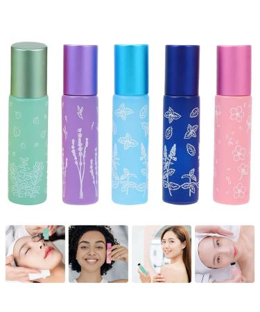 Buy 5pcs 10ml Printed Glass Roller Bottles - Essential Oil Sample Bottles for Travel & Massage | International Shipping Available - Buy Online on GoSupps.com