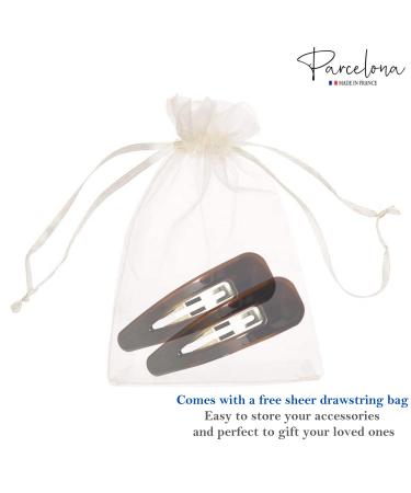 Parcelona French Clic Clac Tortoise Shell Brown Hair Clips for Women - Buy Online on GoSupps.com