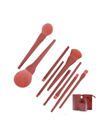 Makeup Brush Set Orange Makeup Brush Set 9 Sticks for Loose Powder Brush Blush Brush Foundation Brush Foundation Brush