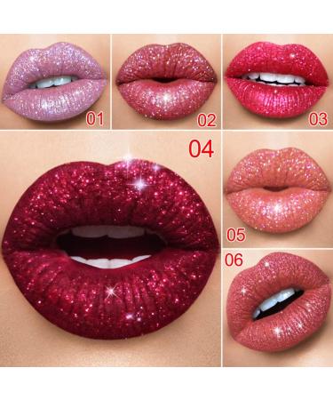 Allbestaye Velvet Matte Glitter Flip Lipgloss - Waterproof Long Lasting Lip Tint | Diamond Flash Shimmer Lipstick 03# - Buy Online on GoSupps.com