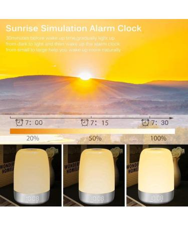 Sunrise Simulation Wake Up Light Sunrise Simulation Alarm Clock LED Touch Night Light Colored Bedside Light Sleep Aid with USB Cable Night Light - Buy Online on GoSupps.com