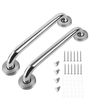 2 Pack 12 Inch Shower Grab Bars, LONVICHTT Stainless Steel Shower Handle, Bathroom Safety Bars, Elderly, Pregnant, Handicap Senior Assist Bath Handle