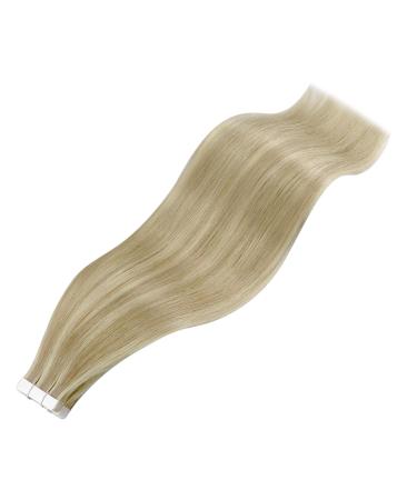 Youngsee Tape In Extensions - Real Hair Blond & Gold Highlights | Invisible Skin Weft | 35cm | 50g | #16/25 & #P16/22 - Buy Online on GoSupps.com