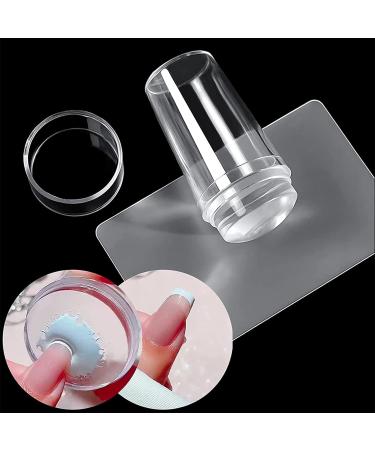 MTDBAOD Nail Art Stamper Set - Clear Silicone Jelly with Lid & Scraper for DIY French Nails | 2Pcs Transparent Nail Art Tools - Buy Online on GoSupps.com