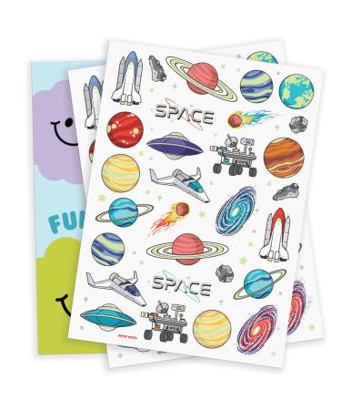 XO Fetti Glow in the Dark Space Temporary Tattoos - 50 pcs | Alien Birthday Party Supplies for Kids - Buy Online on GoSupps.com