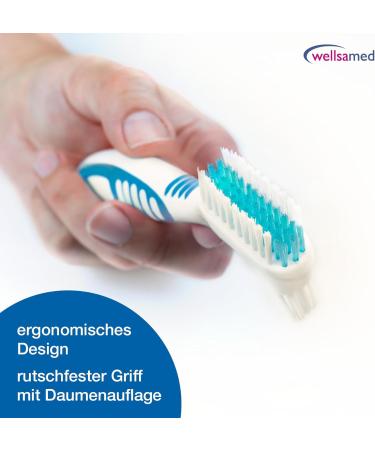 Wellsamed Denture Toothbrush - Premium Denture Brush for Artificial Teeth (Green 1 Piece) - Buy Online on GoSupps.com