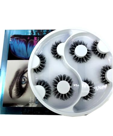 HBZGTLAD 2021 New 25mm 3D Faux Mink Hair Cross False Eyelashes 5 Pairs Long Eye Lashes Handmade Thick Makeup Beauty Extension Tools (WX-17)