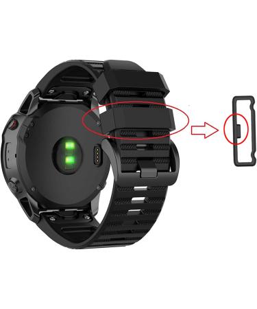 6-Pack Replacement Fastener Rings for Garmin Fenix 3/5X/6X/7X Silicone Bands - Black-26mm - Buy Online on GoSupps.com