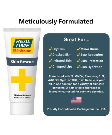 Real Time Skin Rescue Ointment - 2 Ounce Tube | Intensive Skin Relief for Dryness, Irritation, Burns, and Scars 2 Fl Oz (Pack of 1) - Buy Online on GoSupps.com