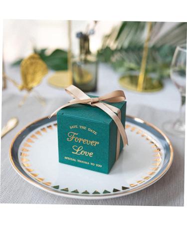 jojofuny 10pcs Box Wedding Candy Carton Bridesmaids Green Treat Bags Wrapping Pouch Baby Earth Tones Set 8.5X8.5X8.5cm Dark Green - Buy Online on GoSupps.com