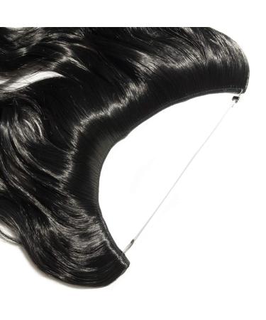 Buy Silk-Co Adjustable Rubber Band Hair Extensions - Invisible Cord Corrugated Synthetic - 50cm Black for Women - Buy Online on GoSupps.com